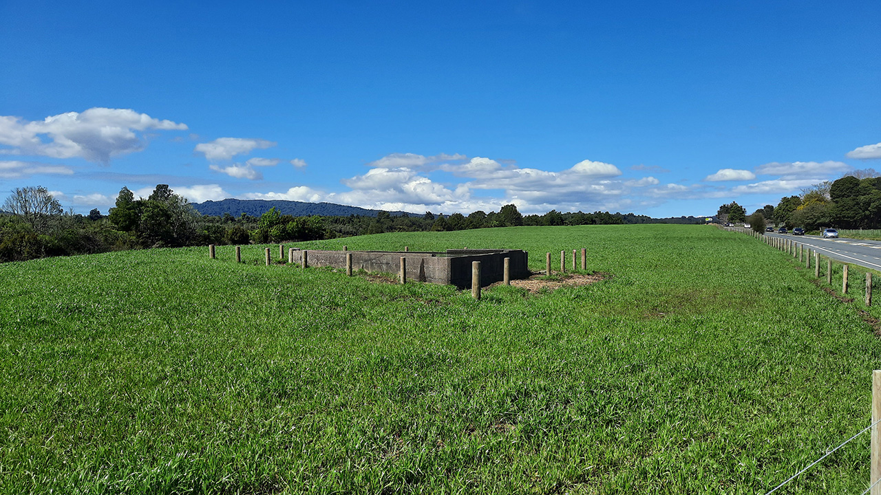 Drovers’ Trough and Accommodation Field (Former), Tapapa. Looking northeast from State Highway 5